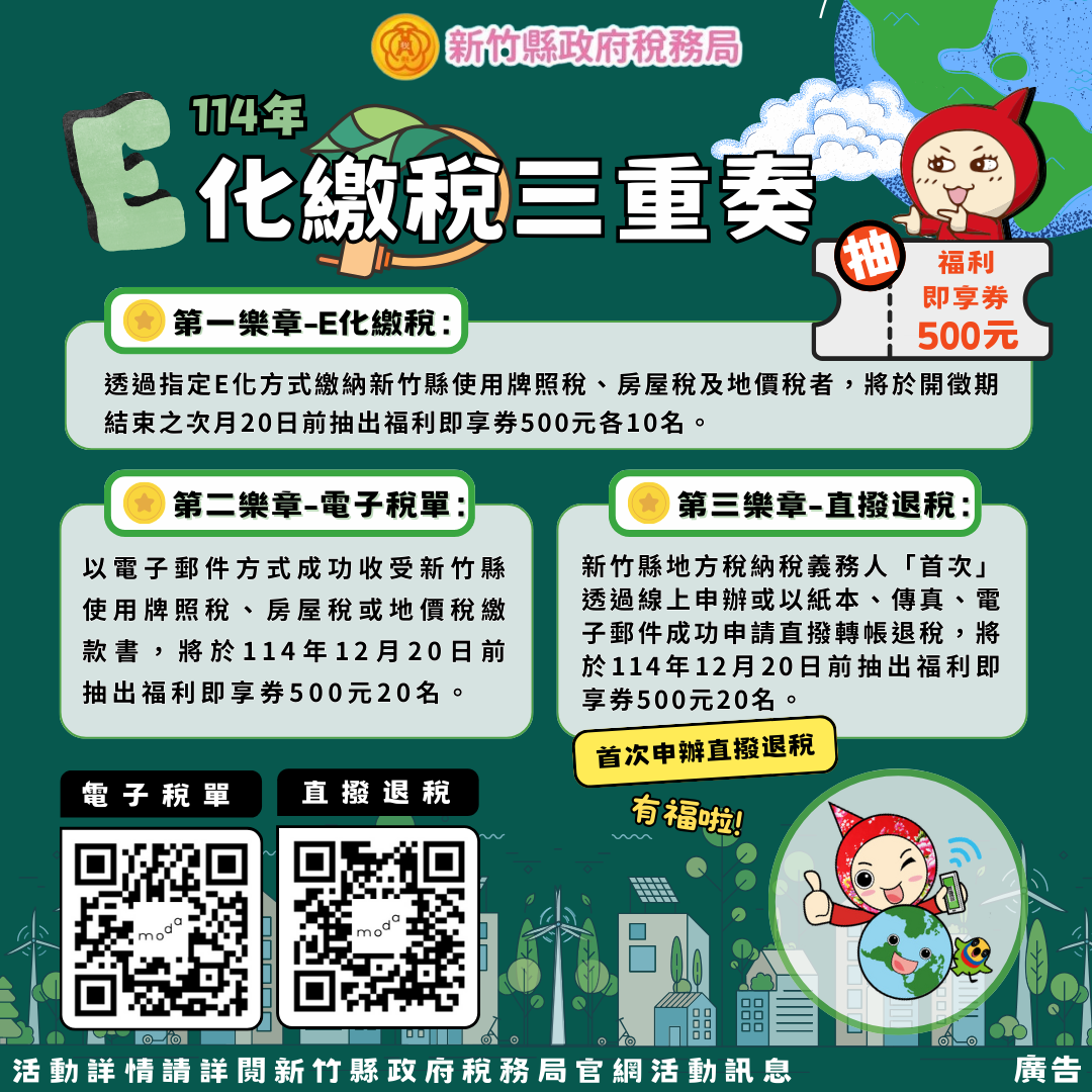 4月1日使用牌照稅開徵 竹縣稅務局籲民眾多利用E化繳稅 | 中華日報|中華新聞雲