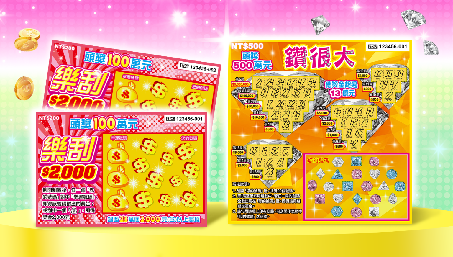 刮刮樂「鑽很大」、「樂刮$2,000」新品上市 | 中華日報|中華新聞雲